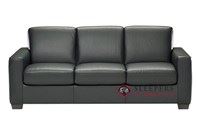 Natuzzi Editions Rubicon B534 Leather Queen Sleeper Sofa with Greenplus Foam Mattress in Denver Black