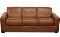 Natuzzi Editions Rubicon B534 Leather Queen Sleeper Sofa with Greenplus Foam Mattress in Oregon Brandy