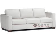 Natuzzi Editions Roya B735 Leather Sleeper Sofa in Denver Antique White (Queen)