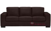 Natuzzi Editions Rubicon B534 Leather Queen Sleeper Sofa with Greenplus Foam Mattress in Denver Dark Brown