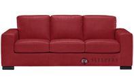 Natuzzi Editions Rubicon B534 Leather Queen Sleeper Sofa with Greenplus Foam Mattress in Denver Red