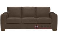 Natuzzi Editions Rubicon B534 Leather Queen Sleeper Sofa with Greenplus Foam Mattress in Denver Dark Taupe