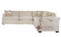 Savvy Berkeley True Sectional Queen Sleeper Sofa with Slipcover and Down Feather Seating