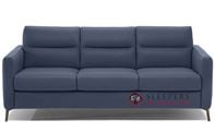 Natuzzi Editions Caffaro C008 Leather Queen Sleeper Sofa in Le Mans Navy Blue 15CY