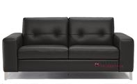 Natuzzi Editions Po B883 Leather Full Sleeper Sofa with Greenplus Foam Mattress in Denver Black