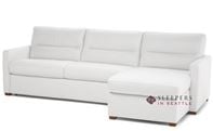 Natuzzi Editions Conca C010 Leather Chaise Storage Sectional Full Sleeper Sofa LAF in Denver Antique White