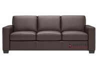 Natuzzi Editions Rubicon B534 Leather Queen Sleeper Sofa with Greenplus Foam Mattress in Denver Brown
