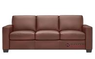 Natuzzi Editions Rubicon B534 Leather Sleeper Sofa with Greenplus Foam Mattress in Bari Chestnut (Queen)