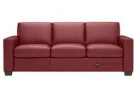 Natuzzi Editions Rubicon B534 Leather Queen Sleeper Sofa with Greenplus Foam Mattress in Le Mans Bordeaux