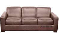 Natuzzi Editions Rubicon B534 Leather Queen Sleeper Sofa with Greenplus Foam Mattress in Rustic Coffee Bean