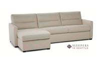 Natuzzi Editions Conca C010 Leather Chaise Storage Sectional Full Sleeper Sofa RAF in Denver Rose Beige