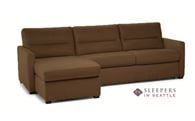 Natuzzi Editions Conca C010 Leather Chaise Storage Sectional Full Sleeper Sofa LAF in Denver Brown