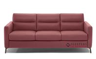 Natuzzi Editions Caffaro C008 Leather Queen Sleeper Sofa in Le Mans Bordeaux