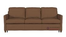 Palliser California CloudZ Queen Top-Grain Leather Sleeper Sofa in Valencia Biscotti