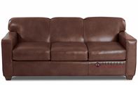 Savvy Geneva Leather Queen Sleeper Sofa in Sassari Light Brown