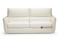 Natuzzi Editions Versa B842 Leather Sleeper Sofa with Greenplus Foam Mattress in Antique White (Full)
