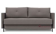 Innovation Living Cubed Queen Sleeper Sofa with Arms in 521 Mixed Dance Grey