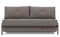 Innovation Living Cubed Queen Sleeper Sofa with Dark Wood Legs in 521 Mixed Dance Grey