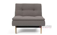 Innovation Living Dublexo Eik Chair Sleeper Sofa with Oak Legs in 521 Mixed Dance Grey