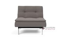 Innovation Living Dublexo Stainless Steel Chair Sleeper Sofa in 521 Mixed Dance Grey