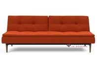 Innovation Living Dublexo Styletto Queen Sleeper Sofa with Dark Wood Legs in 506 Elegance Paprika