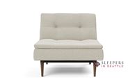 Innovation Living Dublexo Styletto Chair Sleeper Sofa with Dark Wood Legs in 527 Mixed Dance Natural