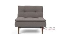 Innovation Living Dublexo Styletto Chair Sleeper Sofa with Dark Wood Legs in 521 Mixed Dance Grey