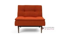 Innovation Living Dublexo Styletto Chair Sleeper Sofa with Dark Wood Legs in 506 Elegance Paprika