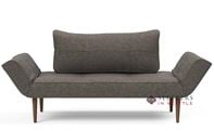 Innovation Living Zeal Twin Styletto Daybed Sleeper Sofa with Dark Wood Legs in 216 - Flashtex Dark Grey