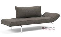 Innovation Living Zeal Twin Daybed Sleeper Sofa with Aluminum Legs in 216 - Flashtex Dark Grey
