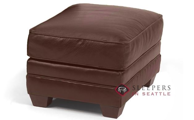 Savvy Calgary Ottoman in Leather