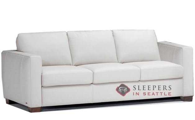 B735-008: Natuzzi Editions Roya Leather Sleeper Sofa in Denver Antique White (Queen)