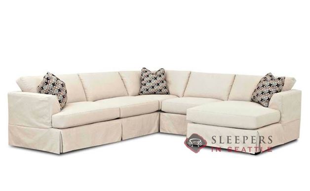 Savvy Berkeley Compact True Sectional Sofa with Slipcover and Chaise