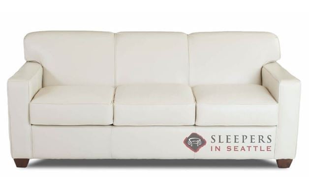 Savvy Geneva Leather Sleeper Sofa in Durango Oatmeal (Queen)