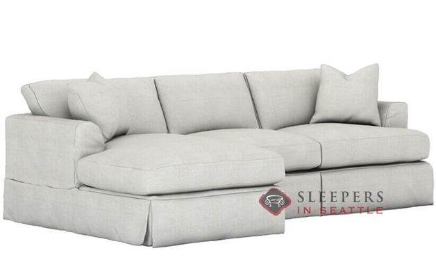 Savvy Berkeley Chaise Sectional Sleeper Sofa with Slipcover (Queen)