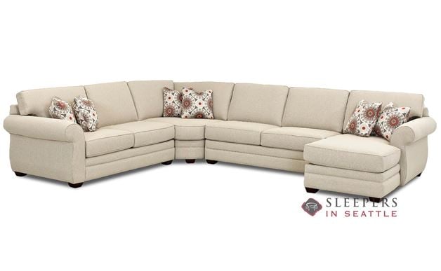 Savvy Canton True Sectional Full Sleeper Sofa with Chaise Lounge