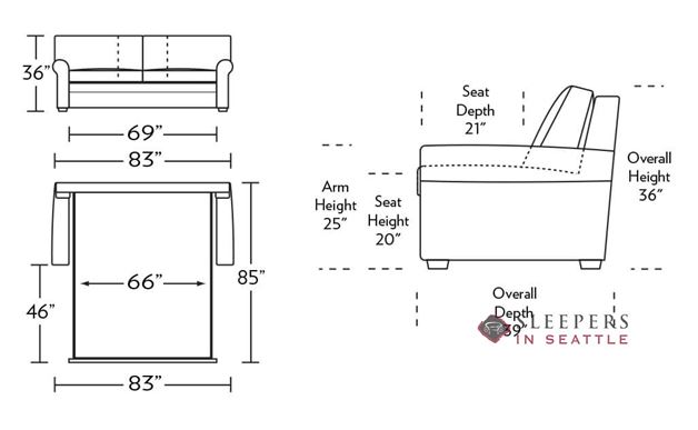 Customize and Personalize Gaines Queen Fabric Sofa by American Leather ...