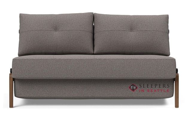Innovation Living Cubed Sleeper (Full) with Dark Wood Legs in 521 Mixed Dance Grey