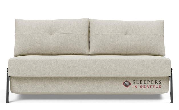 Innovation Living Cubed Sleeper (Queen) with Chrome Legs in 527 Mixed Dance Natural