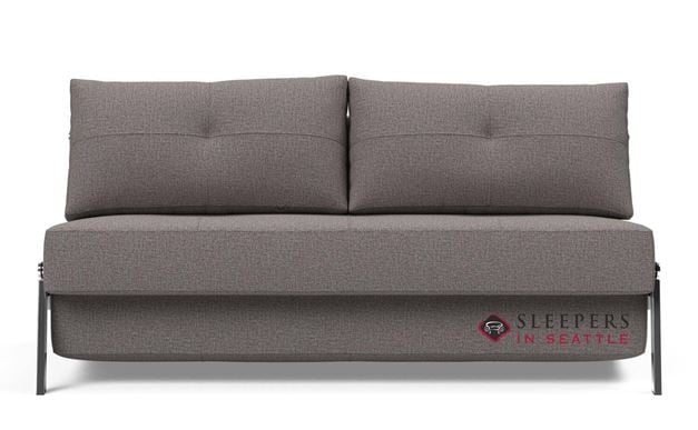 Innovation Living Cubed Sleeper (Queen) with Chrome Legs in 521 Mixed Dance Grey
