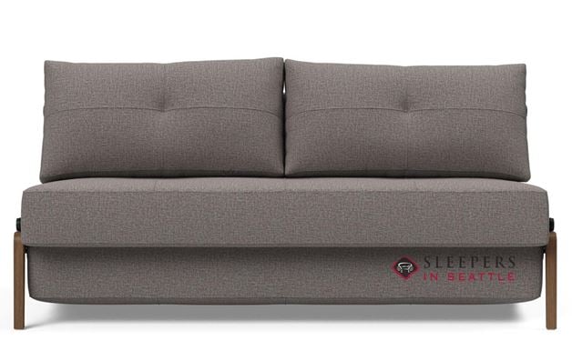 Innovation Living Cubed Sleeper (Queen) with Dark Wood Legs in 521 Mixed Dance Grey