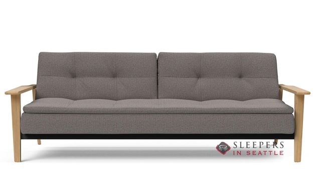Innovation Living Dublexo Frej Sleeper (Full) with Oak Legs in 521 Mixed Dance Grey