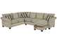 664 True Sectional with Chaise Sleeper in Stoked Linen (Queen)