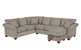 664 True Sectional with Chaise Sleeper in Cornell Platinum (Queen)