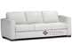 B735-008: Natuzzi Editions Roya Leather Sleeper Sofa in Denver Antique White (Queen)