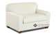 Savvy Zurich Leather Sleeper Sofa in White (Chair) Side View