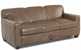 Savvy Geneva Leather Sleeper Sofa in Abilene Smoke Side View (Queen)