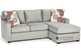 Stanton 403 Chaise Sectional Queen Sleeper Sofa in Luscious Platinum with Storage