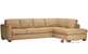 Natuzzi Editions B735 Chaise Sectional Leather Sleeper in Denver Biscotto (Queen)
