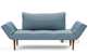 Innovation Living Zeal Daybed Styletto Sleeper (Twin) with Dark Wood Legs in 525 - Mixed Dance Light Blue